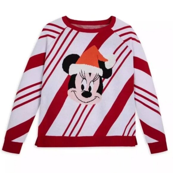 Disney Santa Hat Minnie Mouse Holiday Sweater 2023 Christmas Candy Cane Size 3XL - Picture 2 of 13